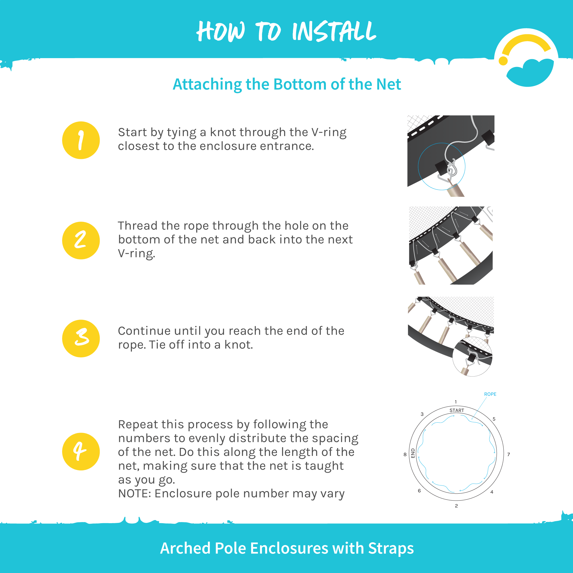 Enclosure Net for 15ft Trampolines - Fits 4 Arch Poles - Image 4