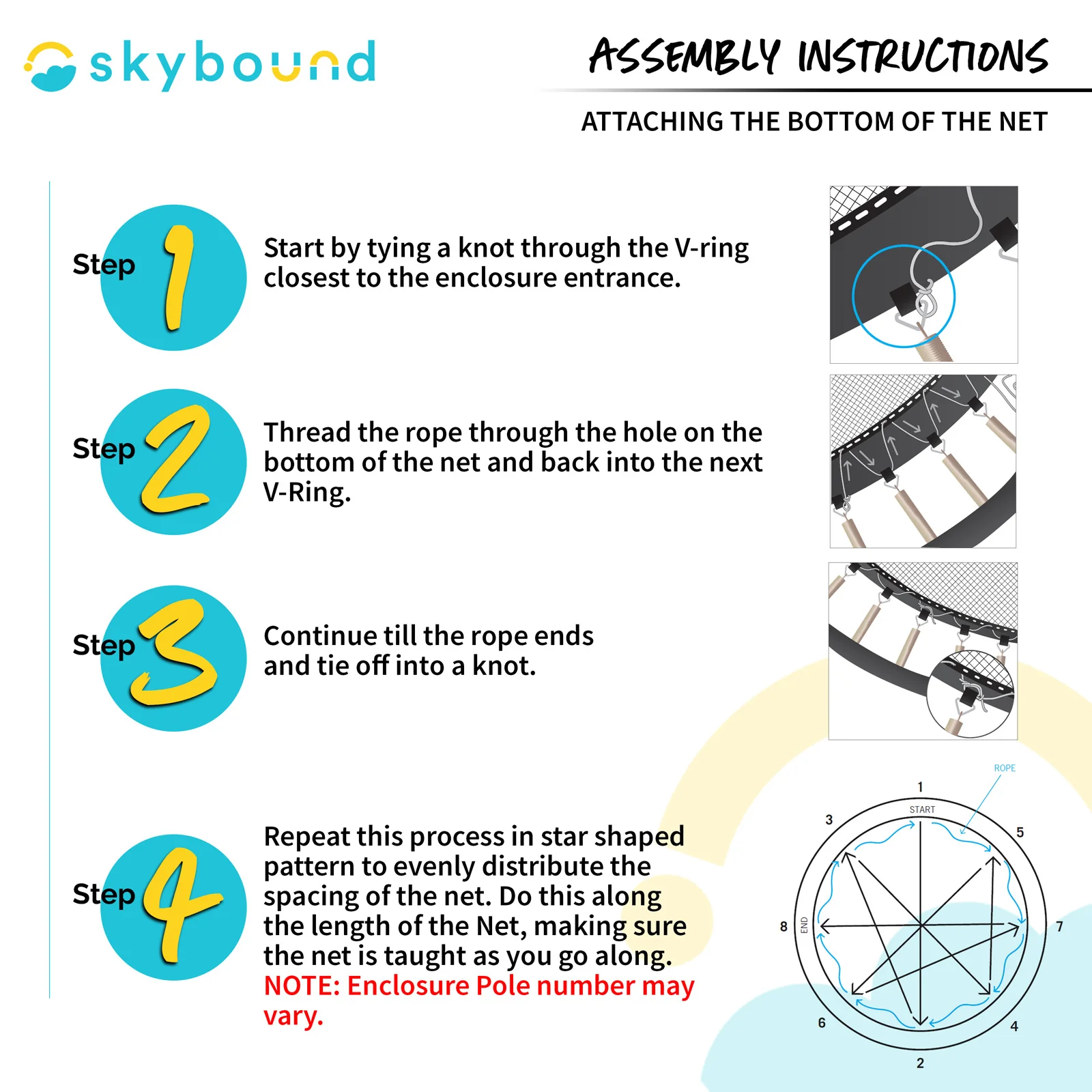 Enclosure Net for 14ft Trampolines - Fits 6 Straight Poles (Using Bolted Pole Caps) - Image 5