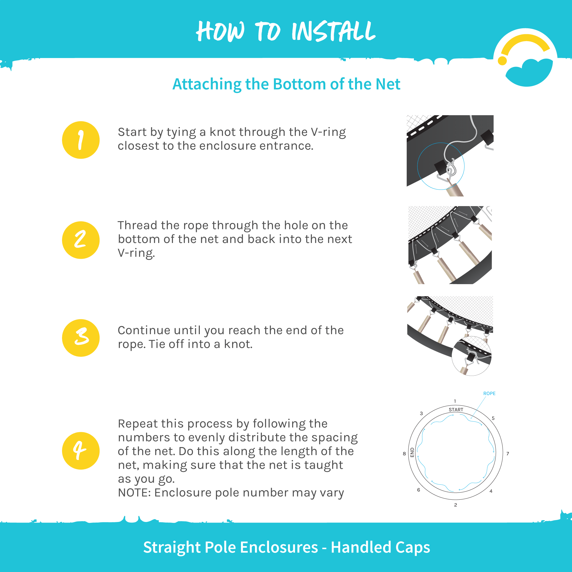 SkyBound® Replacement Net for 14ft Trampoline - Fits 8 Straight Poles - Image 5